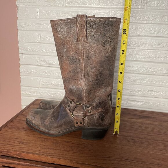 Frye Distressed Leather Cowboy Boots Women's Size 8 - Picture 8 of 9